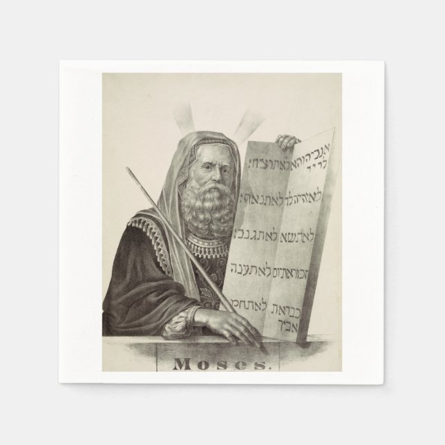Serviette En Papier Moïse prophète avec les Tables de la Loi (Devant)