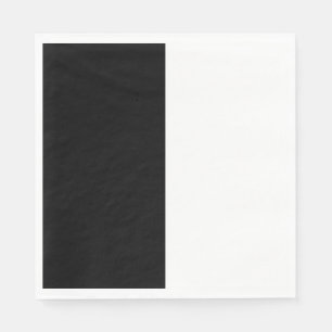Serviette En Papier moitié blanc noir moitié noir moitié noir blanc