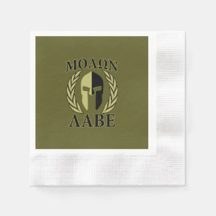 Serviette En Papier Molon Labe Casque spartiate Laurels Olive Green Dé