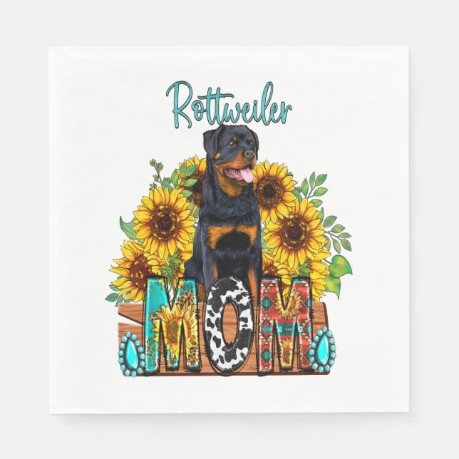 Serviette En Papier MOM Rottweiler (Devant)