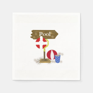 Serviette En Papier Moment de fête à la piscine