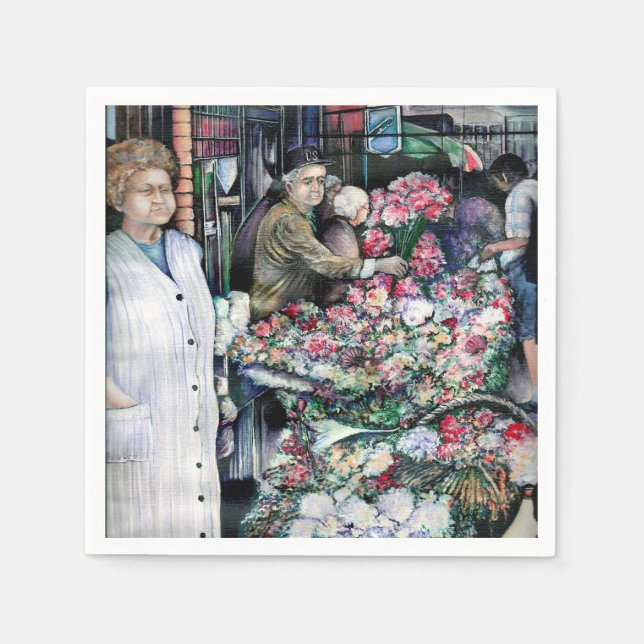 Serviette En Papier Moment magique sur le marché Misloc (Devant)