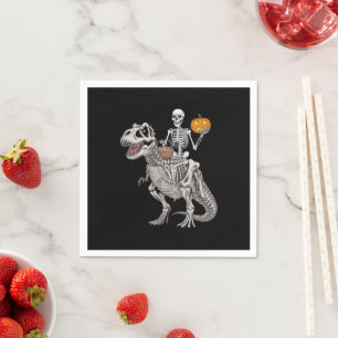 Serviette En Papier Momie de dinosaure T rex à cheval sur un squelette
