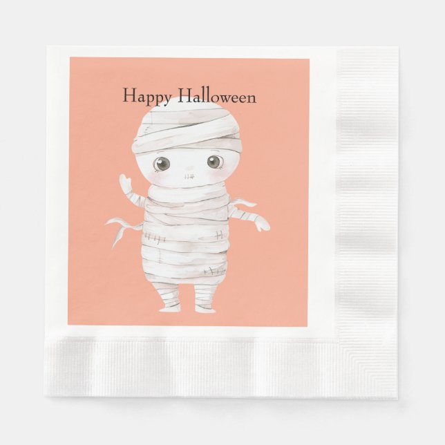 Serviette En Papier Momie d'Halloween (Devant)