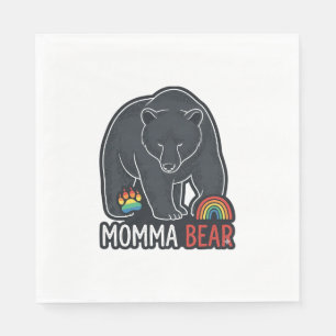 Serviette En Papier Momma Bear Arc-en-ciel Design de T-shirt avec Grav