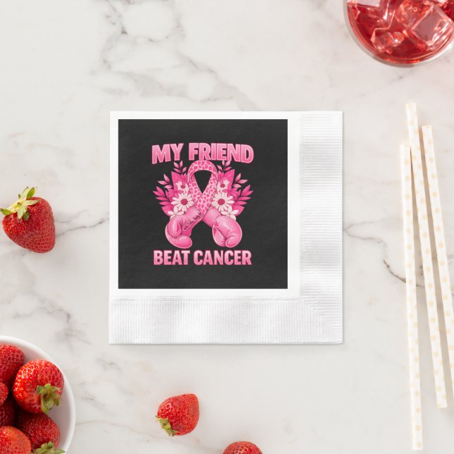 Serviette En Papier Mon ami a vaincu le cancer (En situation)
