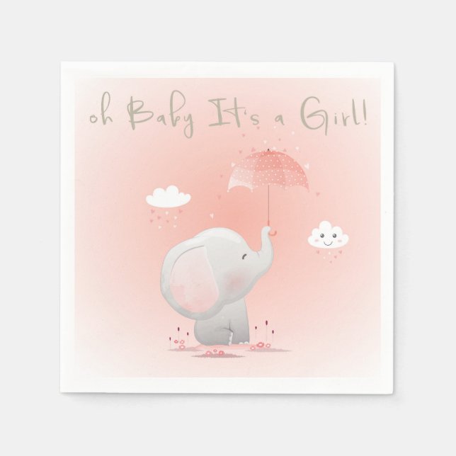 Serviette En Papier Mon bébé ! C'est une fille ! (Devant)