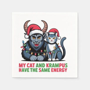 Serviette En Papier Mon chat et Krampus ont la même énergie drôle