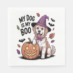 Serviette En Papier Mon chien est My Boo Halloween