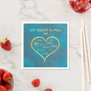 Serviette En Papier Mon cœur est plein d'amour, 