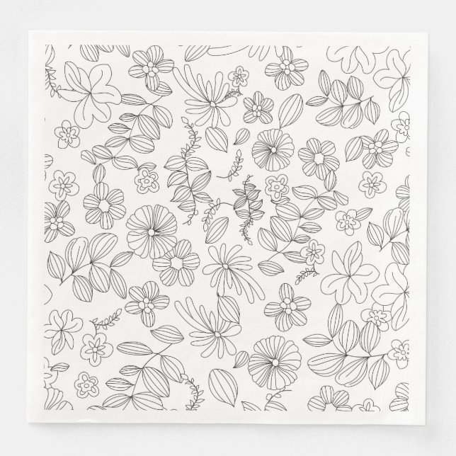 Serviette En Papier Mon design de fleurs 3 (Devant)
