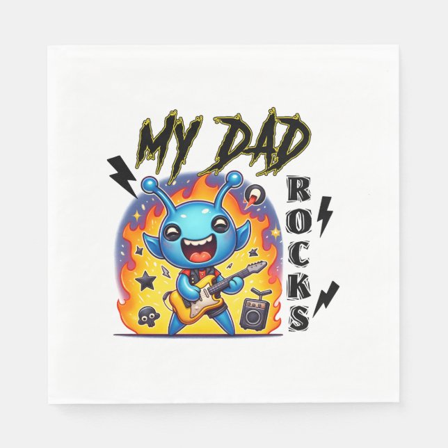 Serviette En Papier Mon père Rocks (Devant)