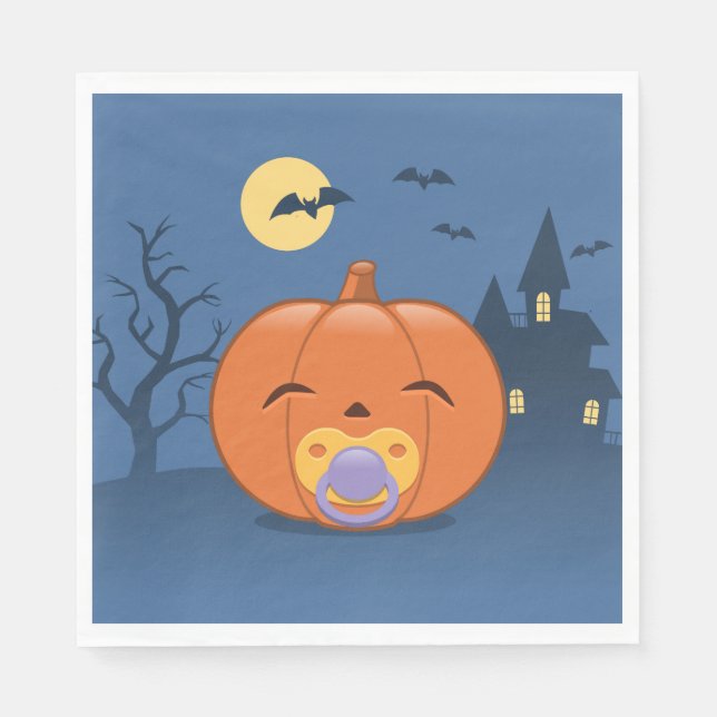 Serviette En Papier Mon premier Citrouille de pacificateur Halloween (Devant)