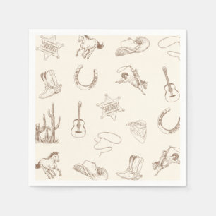Serviette En Papier Mon premier Rodeo Western Cowboy Papier Napkin