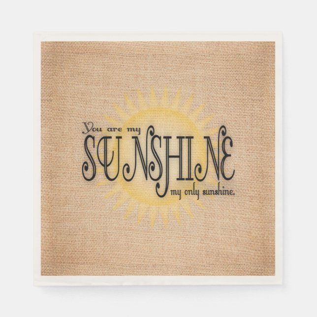 Serviette En Papier Mon soleil sur Burlap (Devant)