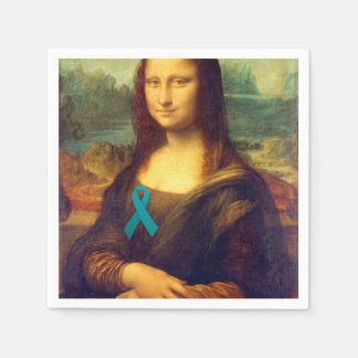 Serviette En Papier Mona Lisa Avec Ruban Turquoise