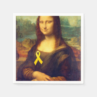 Serviette En Papier Mona Lisa Avec Rubans Jaunes