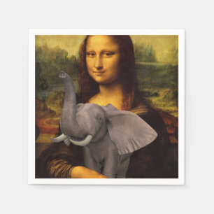 Serviette En Papier Mona Lisa douce aime l'éléphant