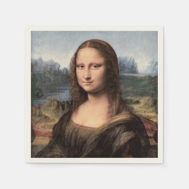 Serviette En Papier Mona Lisa Portrait / Peinture (Devant)