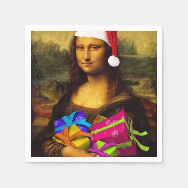 Serviette En Papier Mona Lisa Santa Claus (Devant)