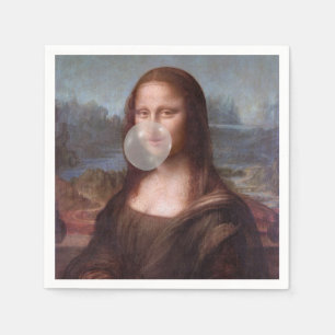 Serviette En Papier Mona Lisa souffle de bulle grise gomme