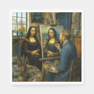 Serviette En Papier Mona Lisa visite l'atelier de Vincent van Gogh