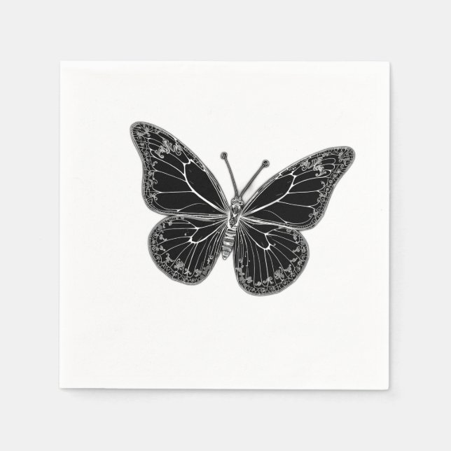 Serviette En Papier Monarch Butterfly with Detailed Wing Patterns (Devant)