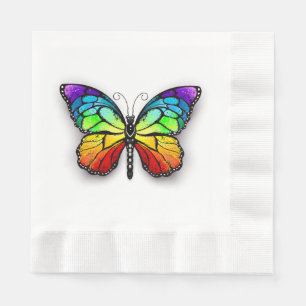 Serviette En Papier Monarque papillon arc-en-ciel