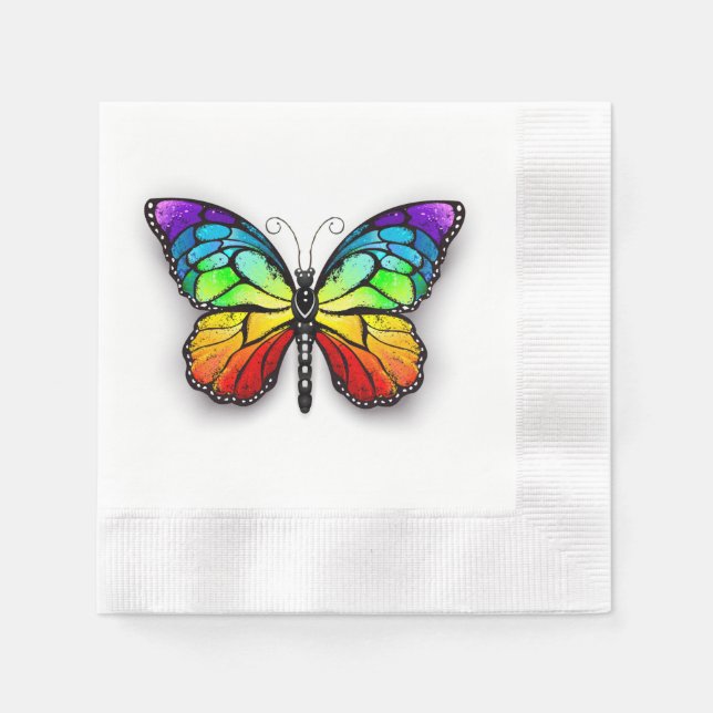 Serviette En Papier Monarque papillon arc-en-ciel (Devant)