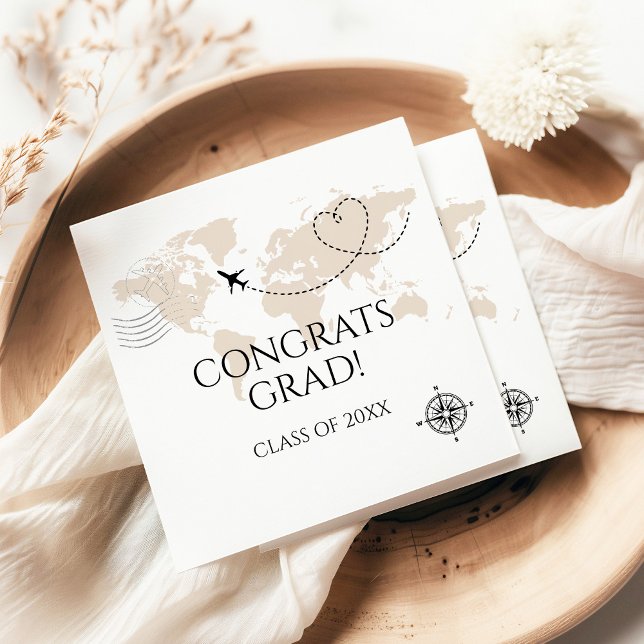 Serviette En Papier Monde carte grats grand wanderlust classe de (Créateur téléchargé)