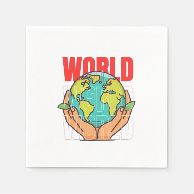 Serviette En Papier Monde – Conception de Globe d'Aventure de Voyage (Devant)