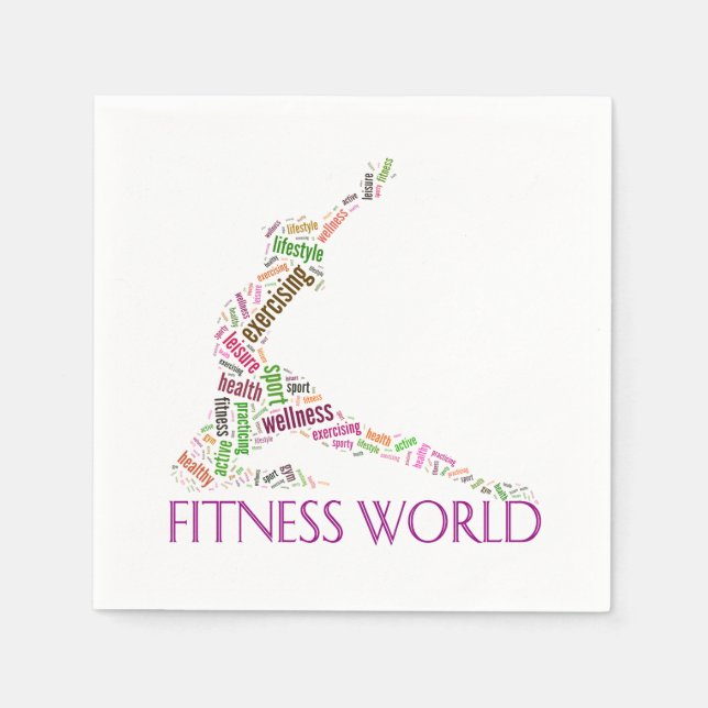 Serviette En Papier Monde fitness (Devant)
