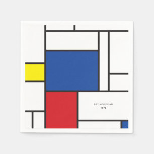 Serviette En Papier Mondrial Minimaliste Géométrique De Stijl Art Mode