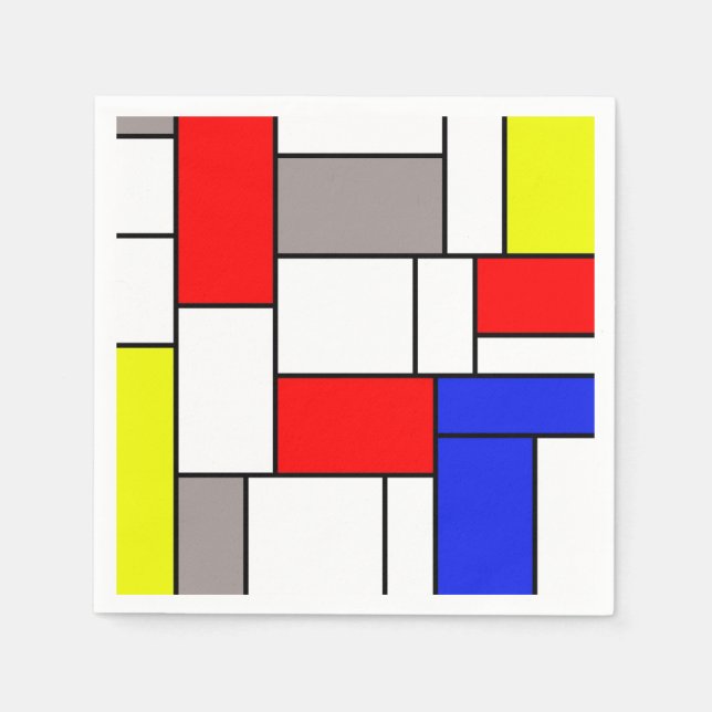 Serviette En Papier Mondrian (Devant)