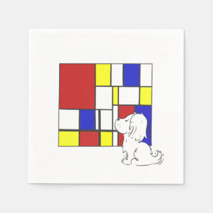 Serviette En Papier Mondrian Inspiré Camomille