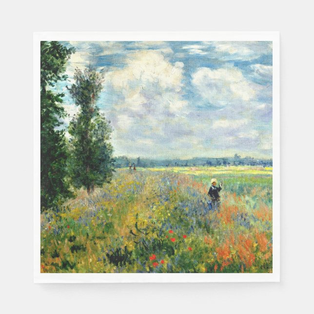 Serviette En Papier Monet - Champ de coquelicots, Argenteuil (Devant)