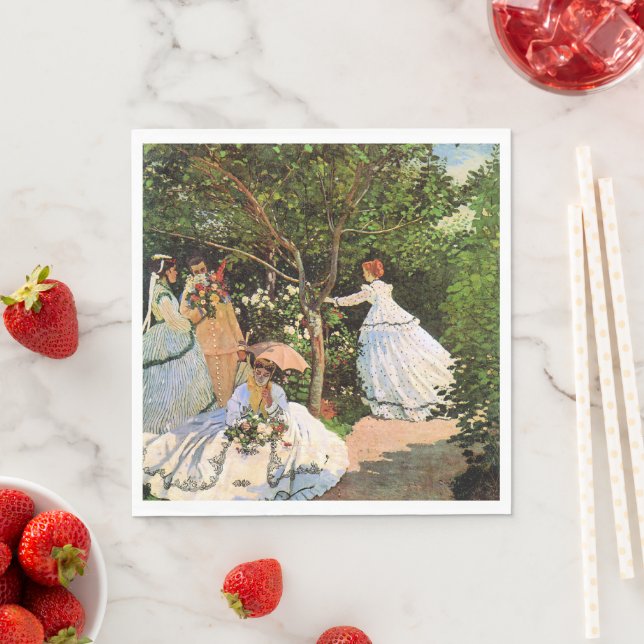Serviette En Papier Monet - Les femmes dans le jardin (En situation)