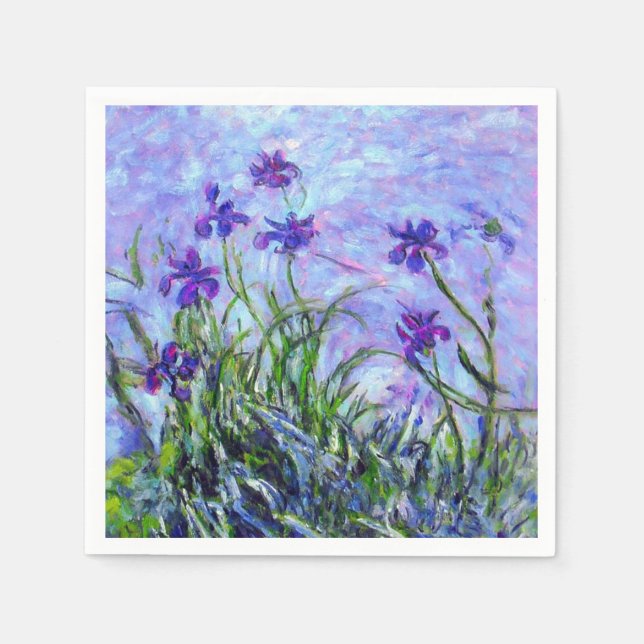 Serviette En Papier Monet Lilac Irises (Devant)