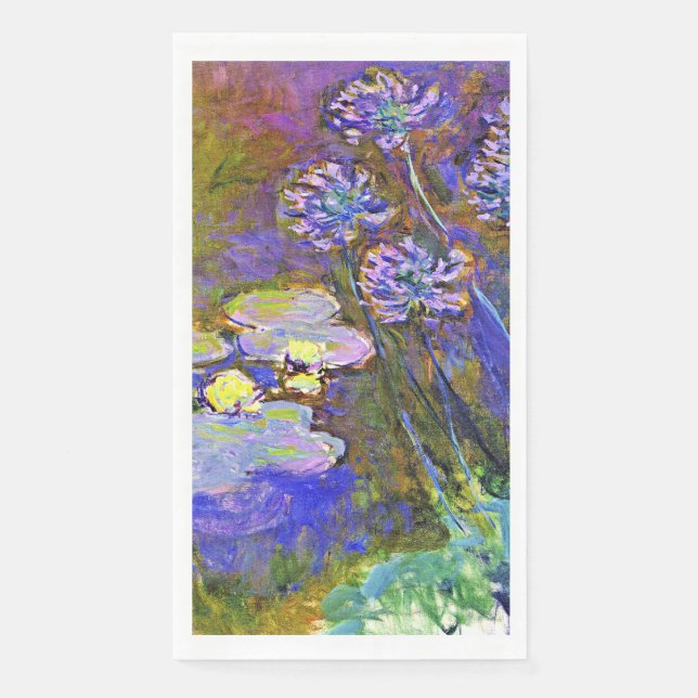 Serviette En Papier Monet - Lys d'eau et Agapanthus (Devant)