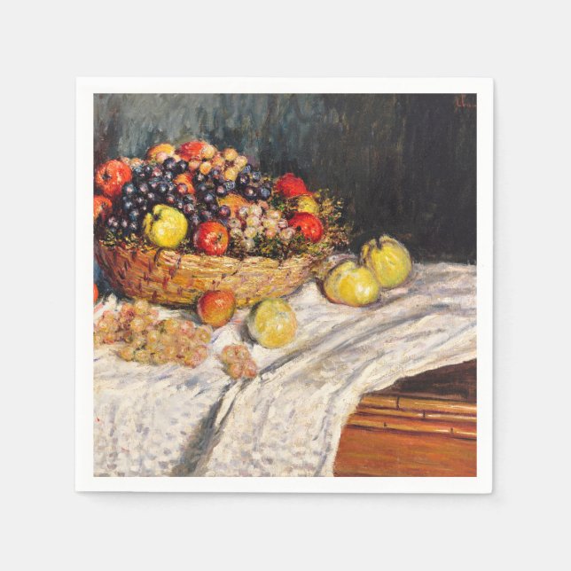 Serviette En Papier Monet - Pommes et raisins, (Devant)