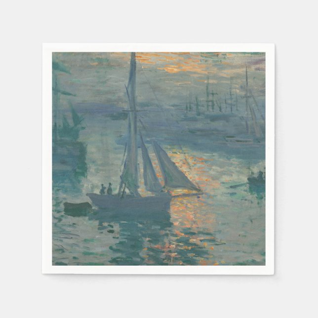 Serviette En Papier Monet Sunrise Marine Impressionnisme peinture (Devant)