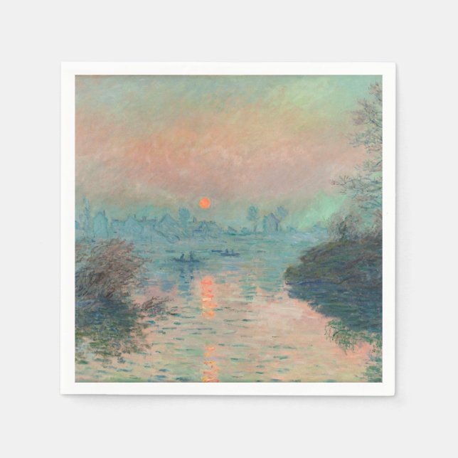 Serviette En Papier Monet Sunset Seine Beaux-Art Impressionnisme (Devant)