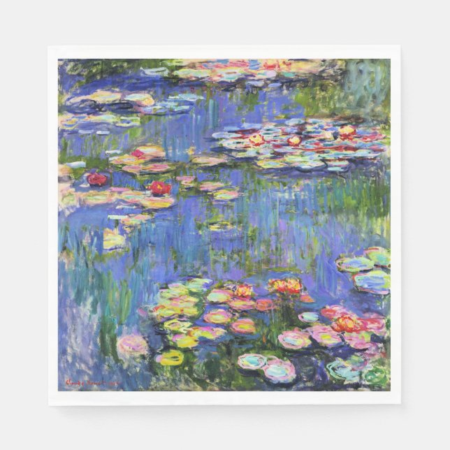 Serviette En Papier Monet - Water Lilies, 1916, (Devant)