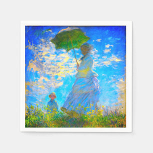 Serviette En Papier Monet Woman avec un parasol