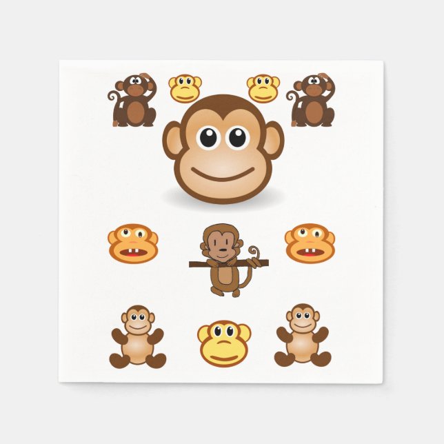 Serviette En Papier Monkey Napkin (Devant)