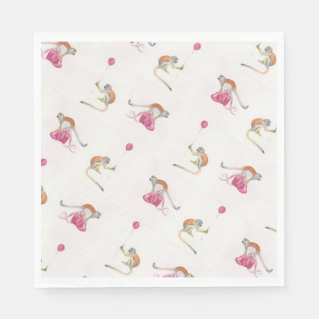 Serviette En Papier Monkey Party Birthday - Servetten (Devant)