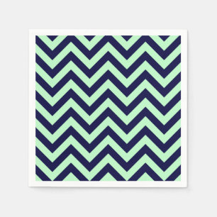 Serviette En Papier Monnaie, bleu marine Grand Chevron ZigZag Motif