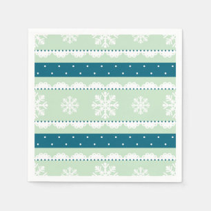 Serviette En Papier Monnaie de Noël et Snowflakes Turquoises Motif