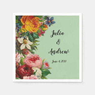 Serviette En Papier Monnaie Florale