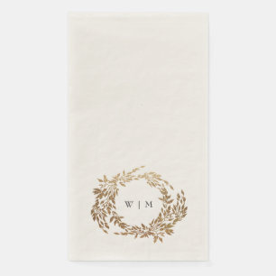 Serviette En Papier Monogram Crest classique Mariage élégant